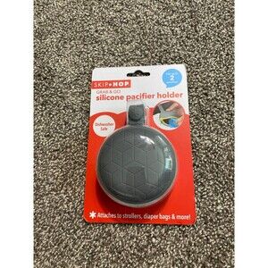 Skip Hop Grab & Go Silicone Pacifier Holder – Gray – NWT